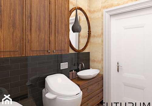 Projekt wnętrza domu pod Warszawą, styl klasyczny - Mała łazienka, styl rustykalny - zdjęcie od FUTURUM ARCHITECTURE