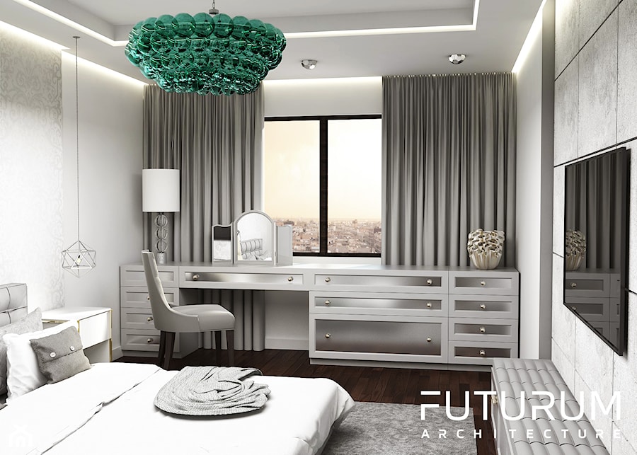 Projekt apartamentu, Beirut, Lebanon - Sypialnia, styl glamour - zdjęcie od FUTURUM ARCHITECTURE