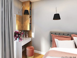 Projekt wnętrza, Cystersów, Kraków - Mała szara sypialnia, styl nowoczesny - zdjęcie od FUTURUM ARCHITECTURE