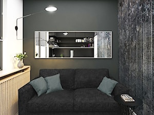 Projekt wnętrz domu jednorodzinnego w Śremie. - Małe w osobnym pomieszczeniu z sofą czarne biuro, styl nowoczesny - zdjęcie od FUTURUM ARCHITECTURE