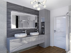 Łazienka w domu jednorodzinnym - Średnia z dwoma umywalkami łazienka, styl minimalistyczny - zdjęcie od FUTURUM ARCHITECTURE