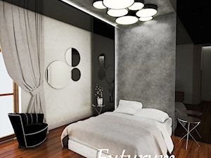 Projekt domu jednorodzinnego pod Warszawą - Średnia sypialnia, styl nowoczesny - zdjęcie od FUTURUM ARCHITECTURE