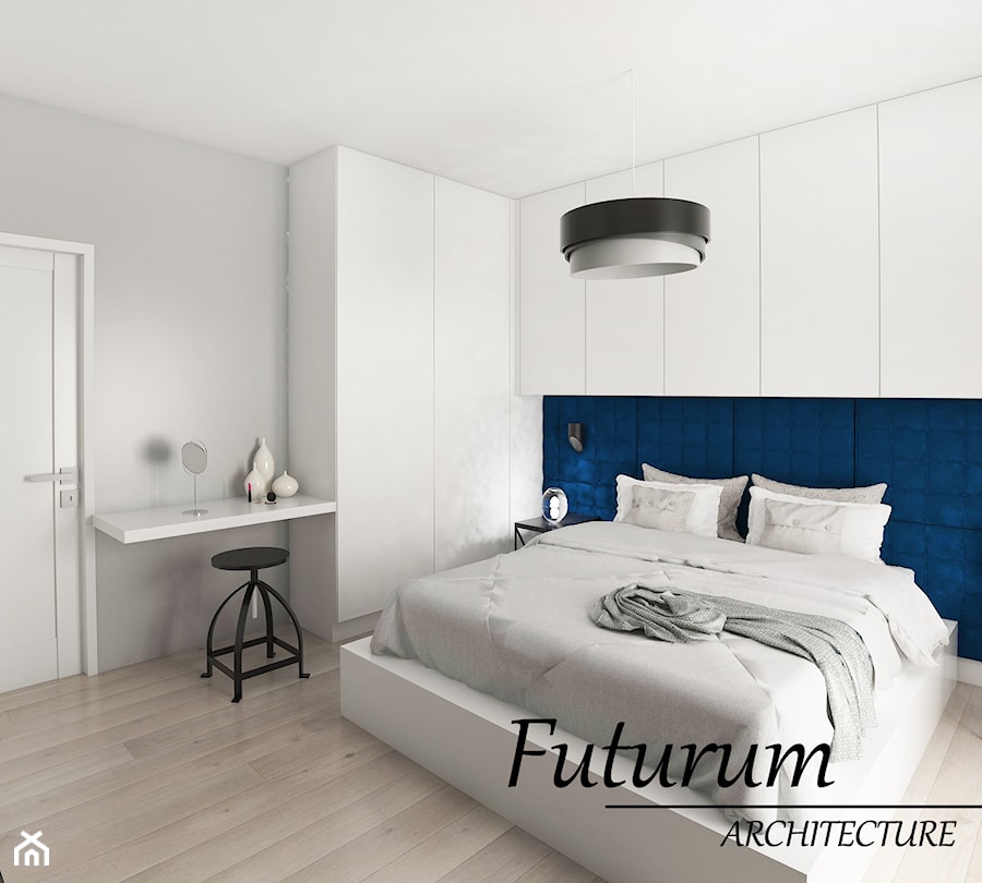 Projekt wnętrza segmentu, Szczecin - Średnia szara sypialnia, styl nowoczesny - zdjęcie od FUTURUM ARCHITECTURE