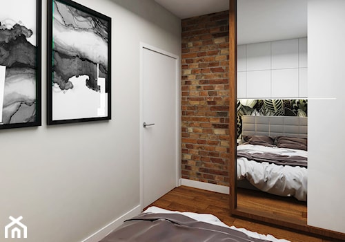 Projekt mieszkania, ul.Orlińskiego - Mała szara sypialnia, styl nowoczesny - zdjęcie od FUTURUM ARCHITECTURE