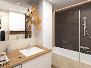 Projekt mieszkania, ul.Orlińskiego - Średnia z punktowym oświetleniem łazienka, styl nowoczesny - zdjęcie od FUTURUM ARCHITECTURE