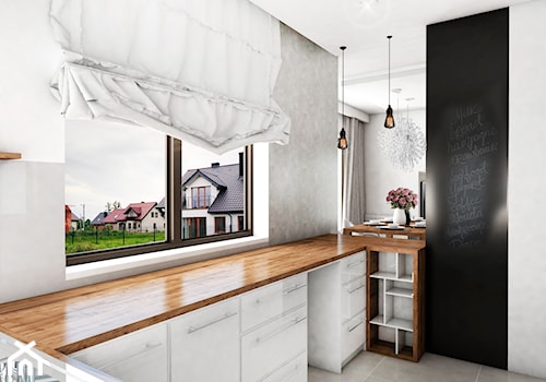 Dom jednorodzinny, Niepołomice - Kuchnia z oknem, styl skandynawski - zdjęcie od FUTURUM ARCHITECTURE