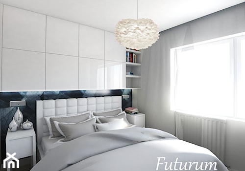 Średnia biała sypialnia, styl nowoczesny - zdjęcie od FUTURUM ARCHITECTURE