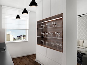 Projekt mieszkania, Warszawa - Biała kuchnia z oknem, styl nowoczesny - zdjęcie od FUTURUM ARCHITECTURE