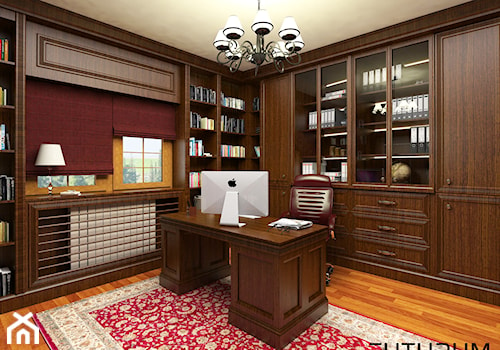 Projekt wnętrza domu pod Warszawą, styl klasyczny - W osobnym pomieszczeniu biuro, styl tradycyjny - zdjęcie od FUTURUM ARCHITECTURE