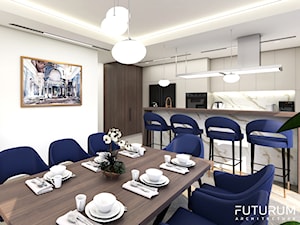 Elegancki granat- Projekt wnętrza apartamentu w Kielcach. - Jadalnia, styl glamour - zdjęcie od FUTURUM ARCHITECTURE