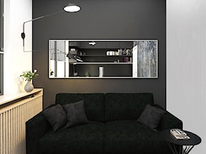 Projekt wnętrz domu jednorodzinnego w Śremie. - Małe w osobnym pomieszczeniu z sofą białe szare biuro, styl nowoczesny - zdjęcie od FUTURUM ARCHITECTURE