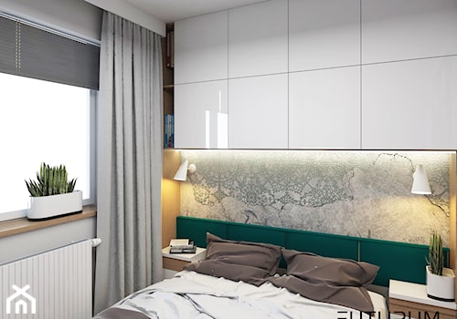Projekt mieszkania, ul.Orlińskiego - Średnia szara sypialnia, styl nowoczesny - zdjęcie od FUTURUM ARCHITECTURE