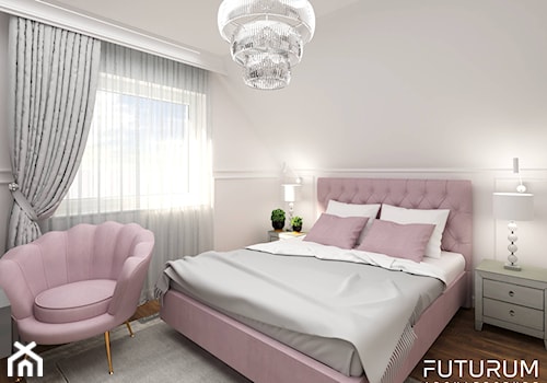 Nowoczesny dom w Rzeszowie - Średnia biała sypialnia, styl glamour - zdjęcie od FUTURUM ARCHITECTURE