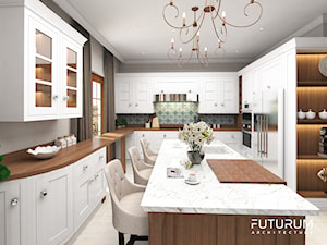 Projekt wnętrza domu pod Warszawą, styl klasyczny - Kuchnia, styl rustykalny - zdjęcie od FUTURUM ARCHITECTURE