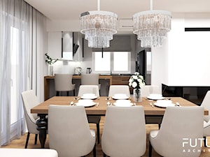 Nowoczesny dom w Rzeszowie - Średnia biała jadalnia w kuchni jako osobne pomieszczenie, styl glamour - zdjęcie od FUTURUM ARCHITECTURE