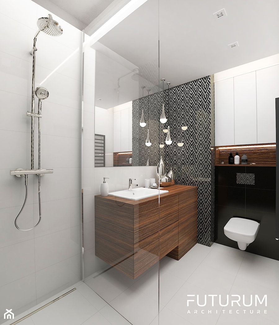 Projekt mieszkania w Krakowie - Średnia łazienka, styl nowoczesny - zdjęcie od FUTURUM ARCHITECTURE