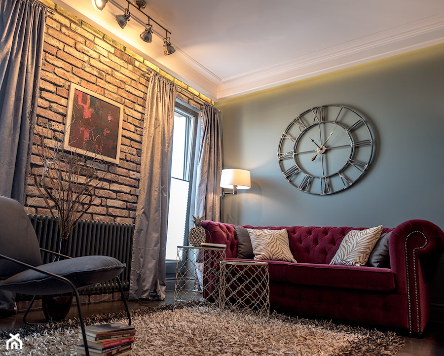 Apartament z widokiem na Wawel - Średni szary salon, styl industrialny - zdjęcie od AgiDesign