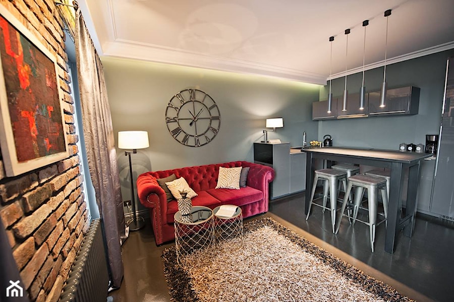 Apartament z widokiem na Wawel - Salon, styl industrialny - zdjęcie od AgiDesign