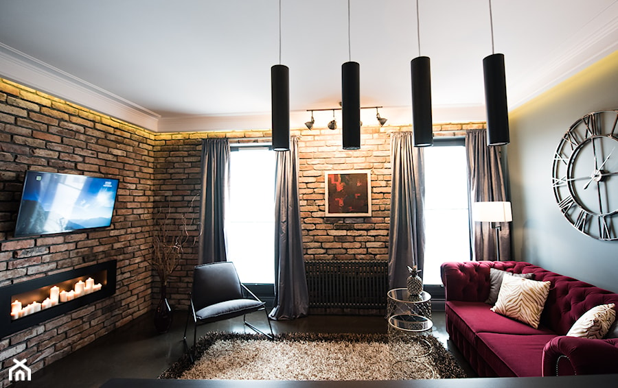 Apartament z widokiem na Wawel - Salon, styl industrialny - zdjęcie od AgiDesign