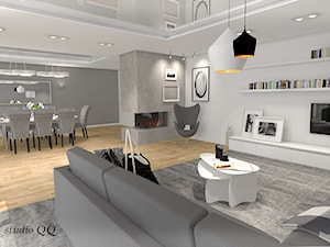 Dom 150 m - Katowice - Salon, styl glamour - zdjęcie od Studio QQ Natalia Lenarczyk - Architekci & Projektanci wnętrz