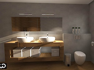 Projekt łazienki - Dom - Katowice - Średnia z dwoma umywalkami łazienka z oknem, styl skandynawski - zdjęcie od Studio QQ Natalia Lenarczyk - Architekci & Projektanci wnętrz