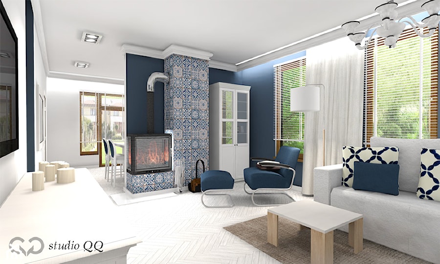 Dom 120 m - Siewierz - Salon, styl prowansalski - zdjęcie od Studio QQ Natalia Lenarczyk - Architekci & Projektanci wnętrz