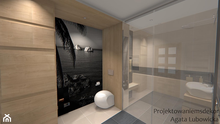 Mała łazienka z widokiem - Łazienka, styl nowoczesny - zdjęcie od Projektowaniemsdekor