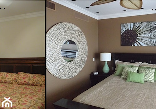 Apartament w Meksyku - Mała brązowa sypialnia, styl tradycyjny - zdjęcie od Projektowaniemsdekor