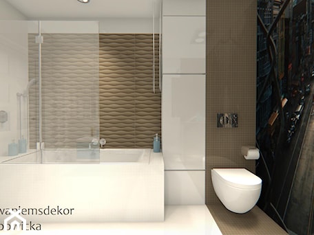 Aranżacje wnętrz - Łazienka: Mała łazienka z wanną - Łazienka, styl nowoczesny - Projektowaniemsdekor. Przeglądaj, dodawaj i zapisuj najlepsze zdjęcia, pomysły i inspiracje designerskie. W bazie mamy już prawie milion fotografii!