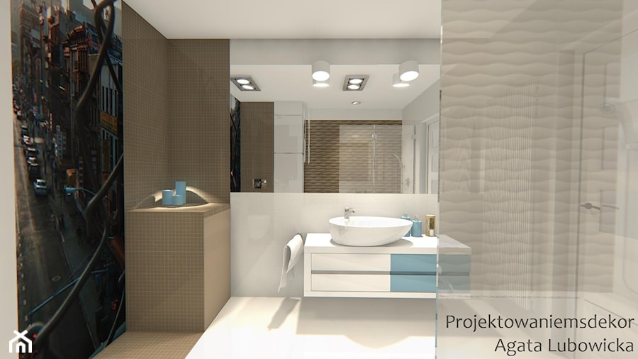 Mała łazienka z wanną - Łazienka, styl nowoczesny - zdjęcie od Projektowaniemsdekor