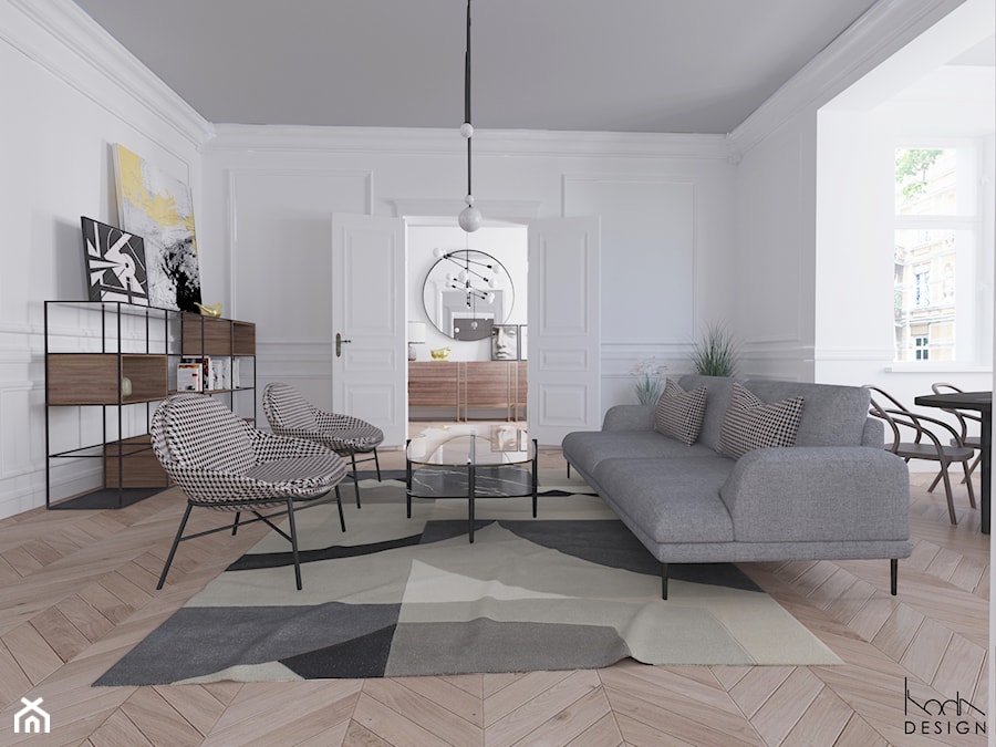 Mieszkanie w kamienicy - Salon, styl nowoczesny - zdjęcie od KODA DESIGN studio projektowe Dawid Kotuła