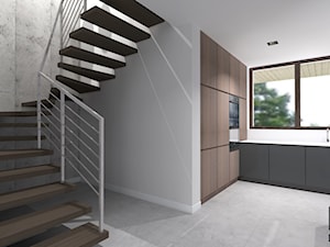 Koncepcja aranżacji wnętrz domu pod Stargardem - Schody, styl minimalistyczny - zdjęcie od KODA DESIGN studio projektowe Dawid Kotuła