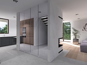 Koncepcja aranżacji wnętrz domu pod Stargardem - Duży biały hol / przedpokój, styl minimalistyczny - zdjęcie od KODA DESIGN studio projektowe Dawid Kotuła