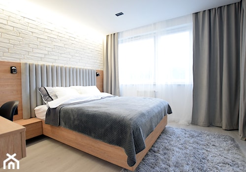 sypialnia - Średnia biała z biurkiem sypialnia, styl nowoczesny - zdjęcie od FORMA-MEBLE.PL