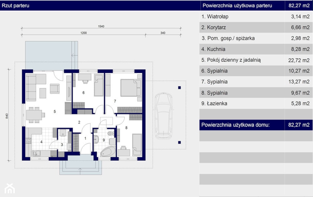 SD5 rzut parteru - zdjęcie od StaloweDomy - Homebook