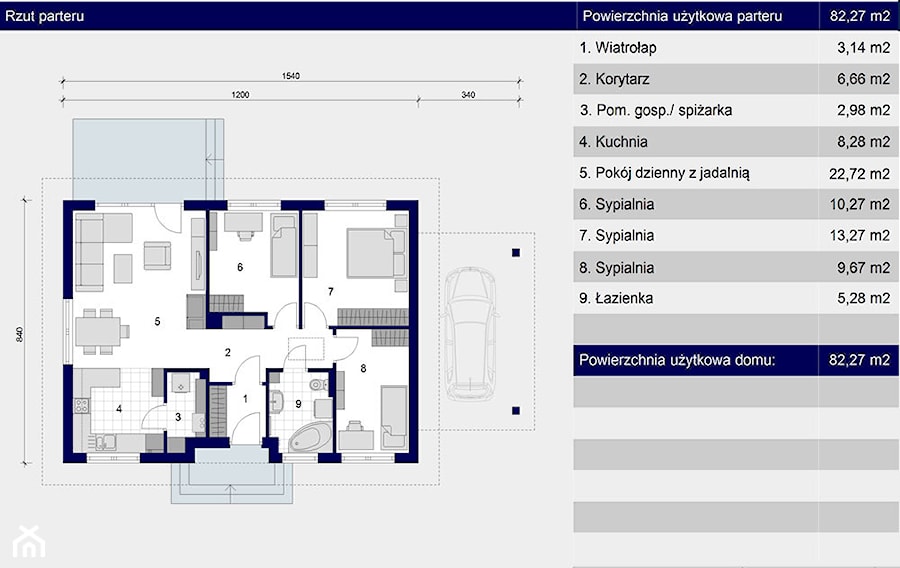 SD5 rzut parteru - zdjęcie od StaloweDomy