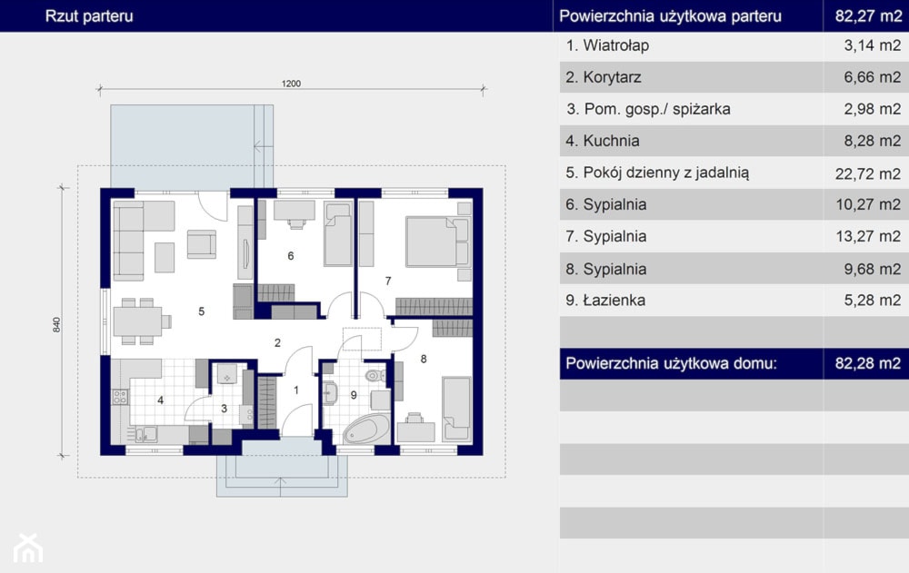 SD6 rzut parteru - zdjęcie od StaloweDomy - Homebook