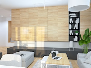 Mieszkanie 67 m2 - Warszawa - Mały szary salon, styl nowoczesny - zdjęcie od Architektownia