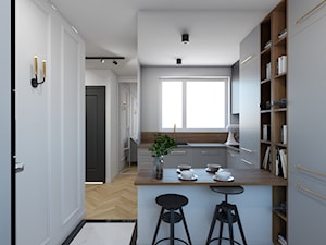 Metamorfoza mieszkania 44 m2 w bloku z wielkiej płyty - Kuchnia, styl nowoczesny - zdjęcie od Architektownia