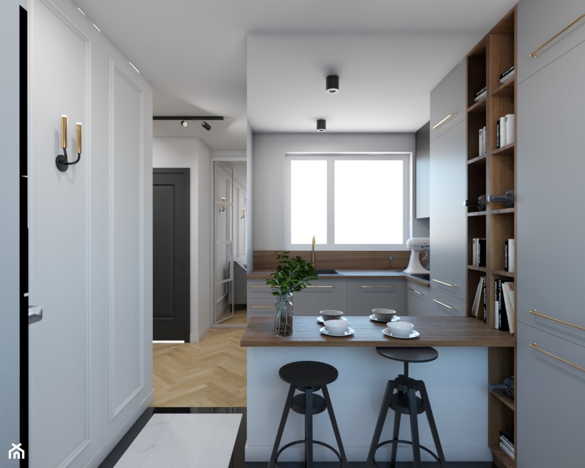 Metamorfoza mieszkania 44 m2 w bloku z wielkiej płyty - Kuchnia, styl nowoczesny - zdjęcie od Architektownia - Homebook
