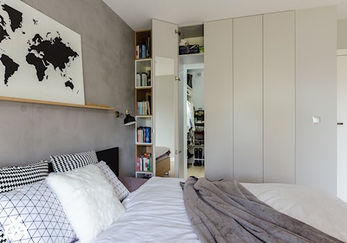 Projekt domu w okolicach Poznania ok. 120 m2 - Mała szara sypialnia, styl nowoczesny - zdjęcie od Architektownia