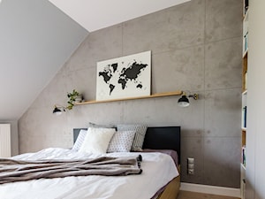 Projekt domu w okolicach Poznania ok. 120 m2 - Mała sypialnia na poddaszu, styl nowoczesny - zdjęcie od Architektownia