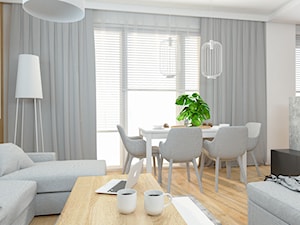 Mieszkanie 67 m2 - Warszawa - Średnia biała jadalnia w salonie, styl nowoczesny - zdjęcie od Architektownia