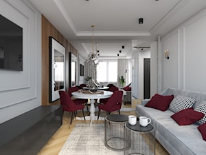 Metamorfoza mieszkania 44 m2 w bloku z wielkiej płyty - Mała biała jadalnia w salonie, styl nowoczesny - zdjęcie od Architektownia