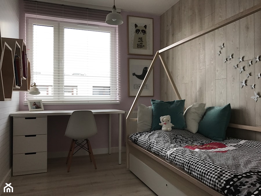 Metamorfoza mieszkania - od stanu deweloperskiego pod klucz - Mały szary pokój dziecka dla dziecka dla nastolatka dla chłopca dla dziewczynki, styl skandynawski - zdjęcie od Architektownia