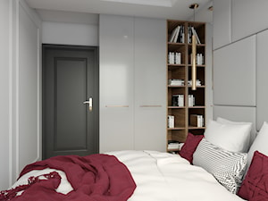 Metamorfoza mieszkania 44 m2 w bloku z wielkiej płyty - Mała biała sypialnia, styl nowoczesny - zdjęcie od Architektownia