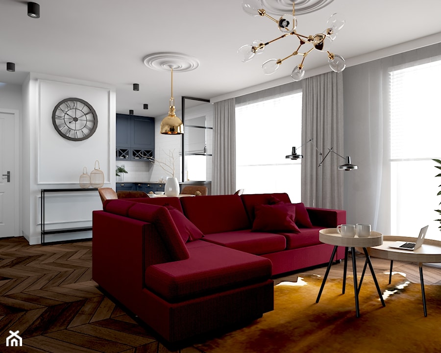Projekt mieszkania ok. 70 m2 w Poznaniu - Salon, styl nowoczesny - zdjęcie od Architektownia