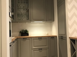 Metamorfoza mieszkania 47 m2 - Bamberski Dwór - Mała otwarta biała z zabudowaną lodówką kuchnia w kształcie litery u, styl nowoczesny - zdjęcie od Architektownia