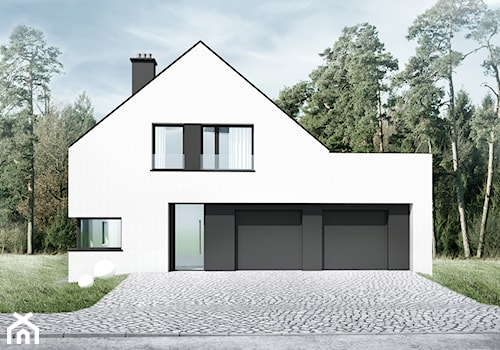 dom pastelowa - Średnie jednopiętrowe domy jednorodzinne tradycyjne murowane z dwuspadowym dachem, styl minimalistyczny - zdjęcie od m/kwadrat PRACOWNIA ARCHITEKTURY