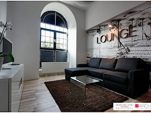 mini LOFT dla singla - Średni biały salon, styl nowoczesny - zdjęcie od Borowczyk Architekci